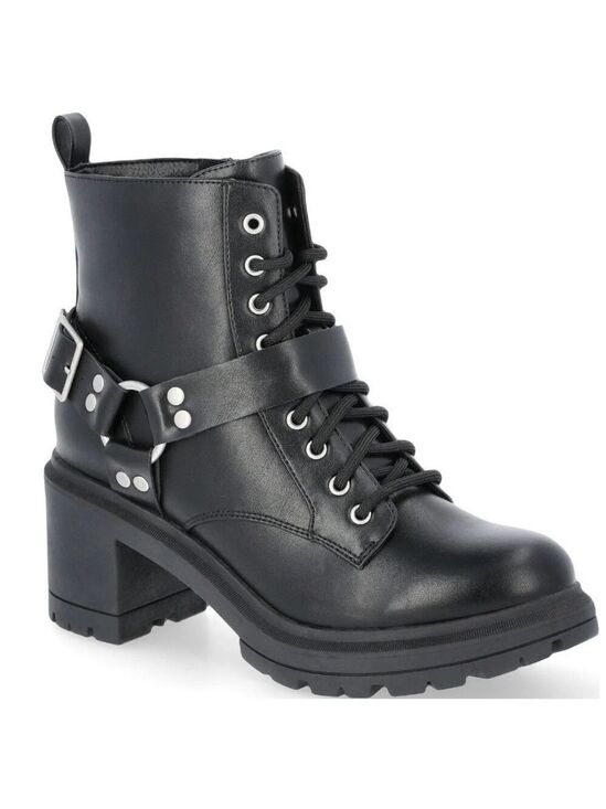 No Boundaries Shoes - No Boundaries Black Lace Up Moto Boots Size 11